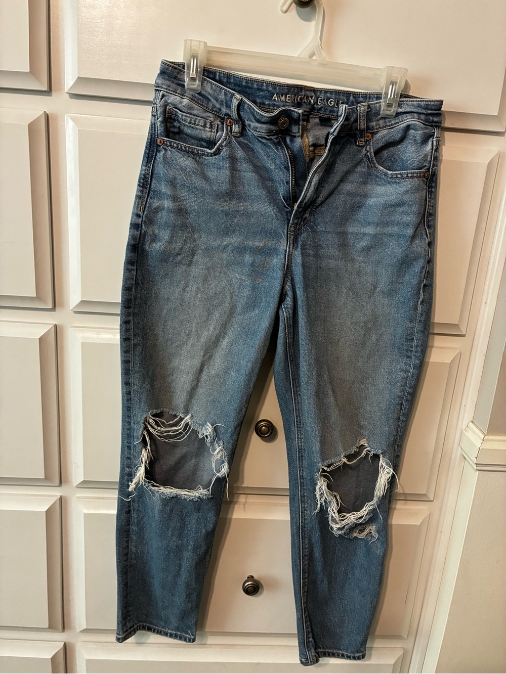 American Eagle Outfitters Blue Distressed Boyfriend Jeans